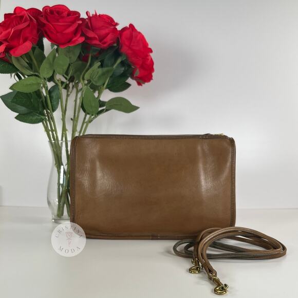 Vintage Coach NYC Zippered Clutch 9455 Tabac 1980's - Picture 1 of 10